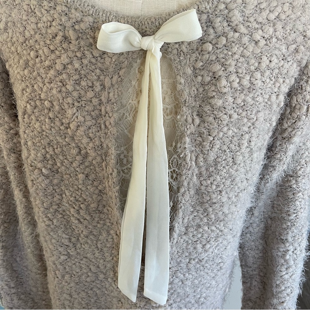 Anthropologie Lace A’reve Bow Sweater
